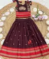 Ajd 1132 Fully Stitched Paithani Lehenga With Blouse  kids Wholesale